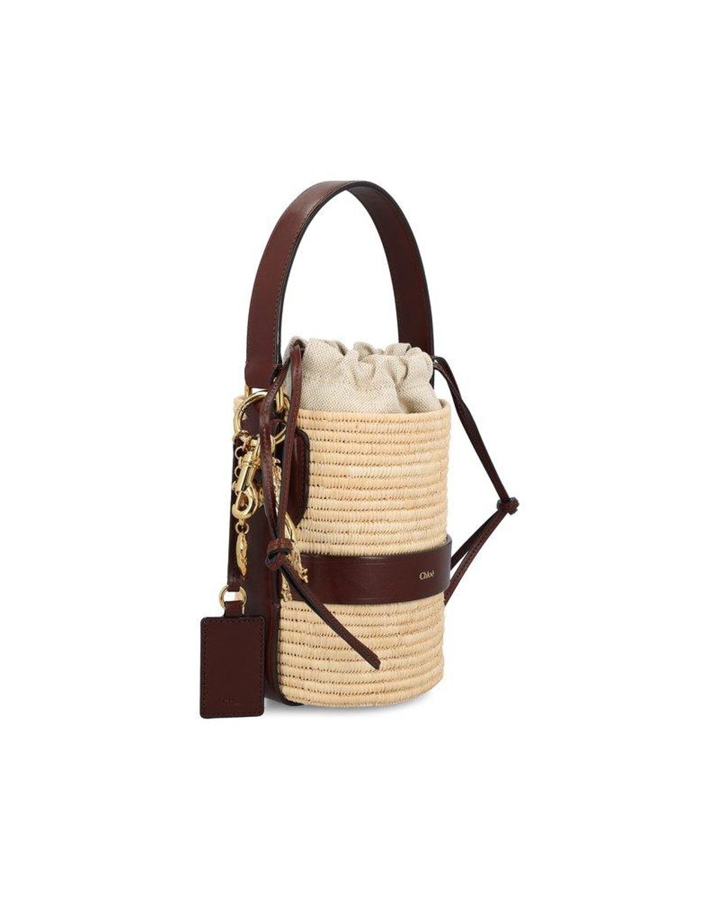 【関税＆送料込み】ChloAC Tote Bag Kerala 25 In Raffia Brow Chloé Tote Bag Kerala 25 In Raffia And Brown Leather – LOZURI®