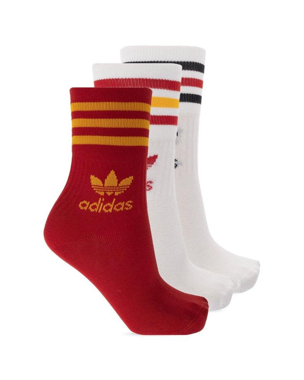 adidas Originals Three-pack Crew Socks in Red for Men | Lyst
