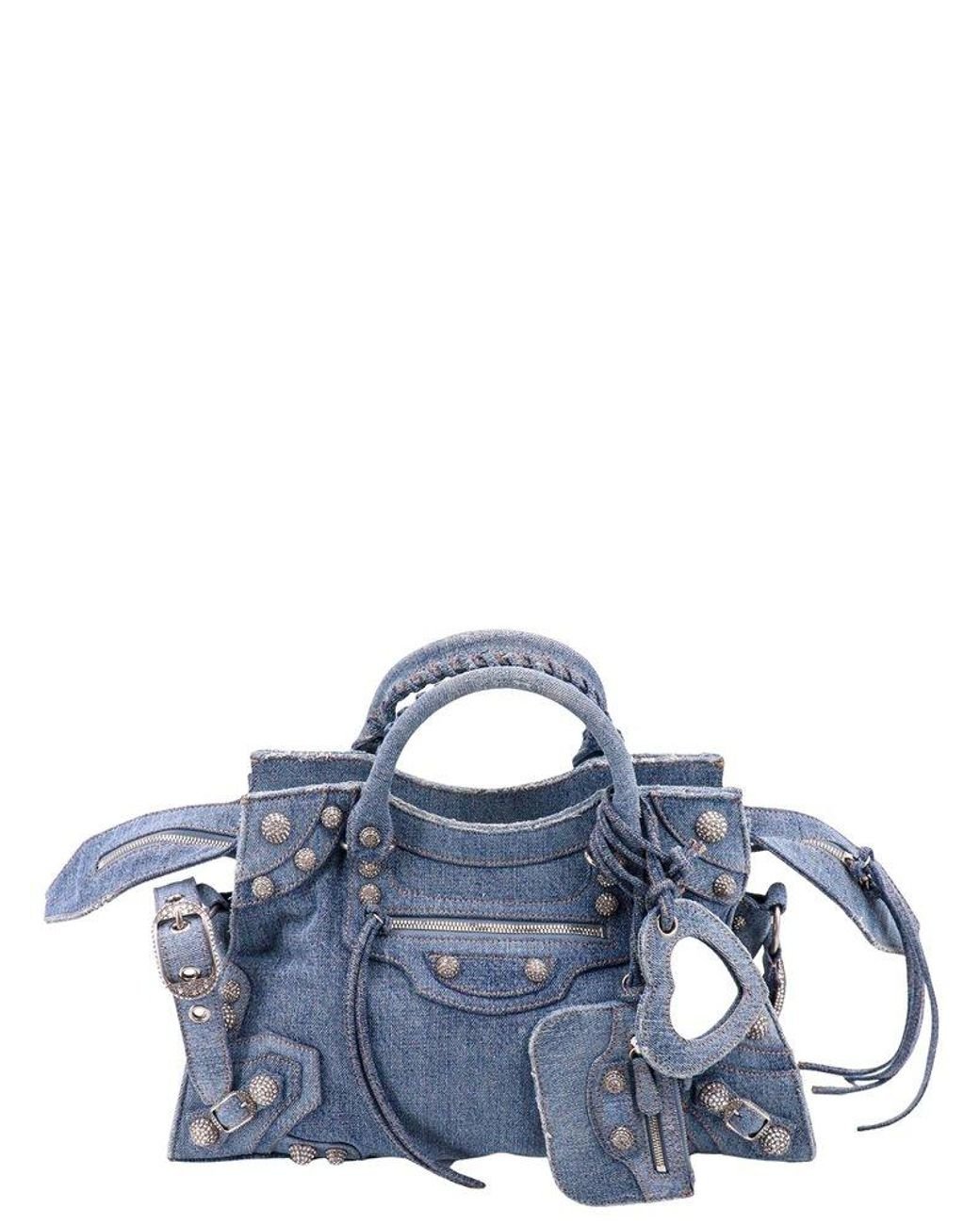 Women's Neo Cagole Xs Handbag Bb Monogram Bleached Denim in Blue