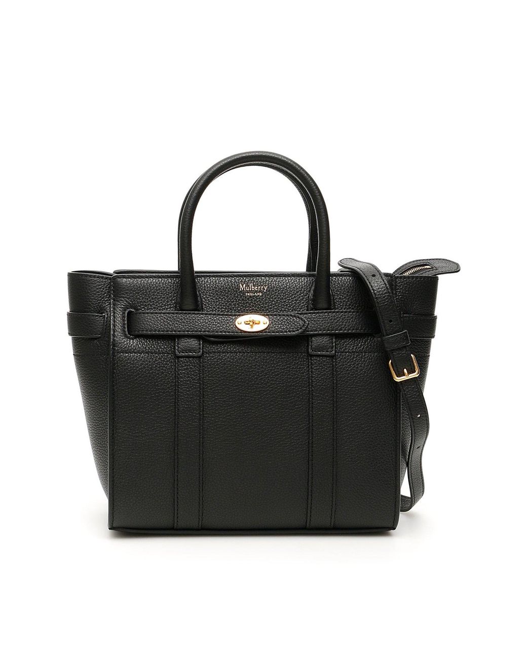 Mulberry Small Zipped Bayswater Black Small Classic Grain | Lyst