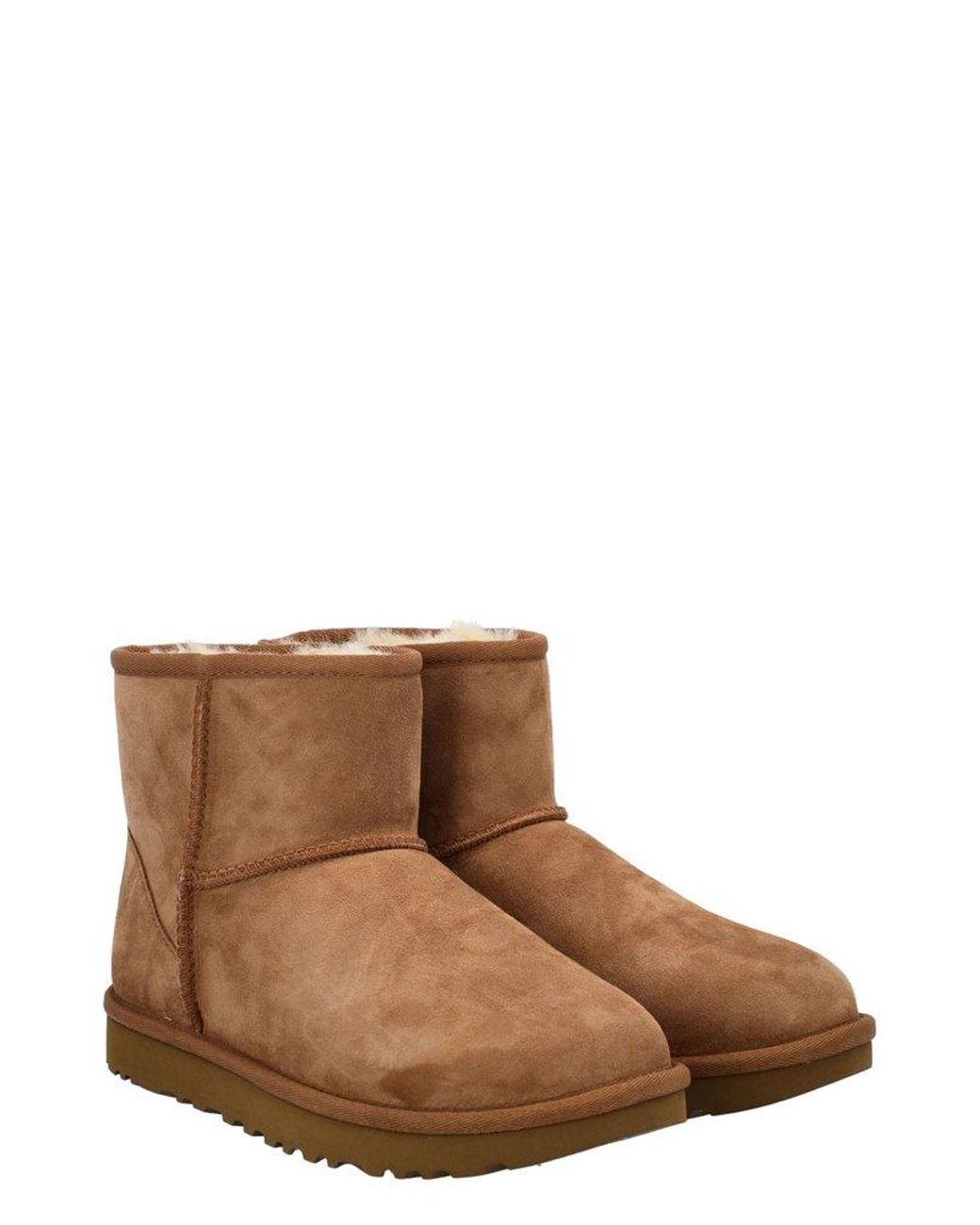 UGG Leather Classic Mini Ii Ankle Boots in Brown | Lyst
