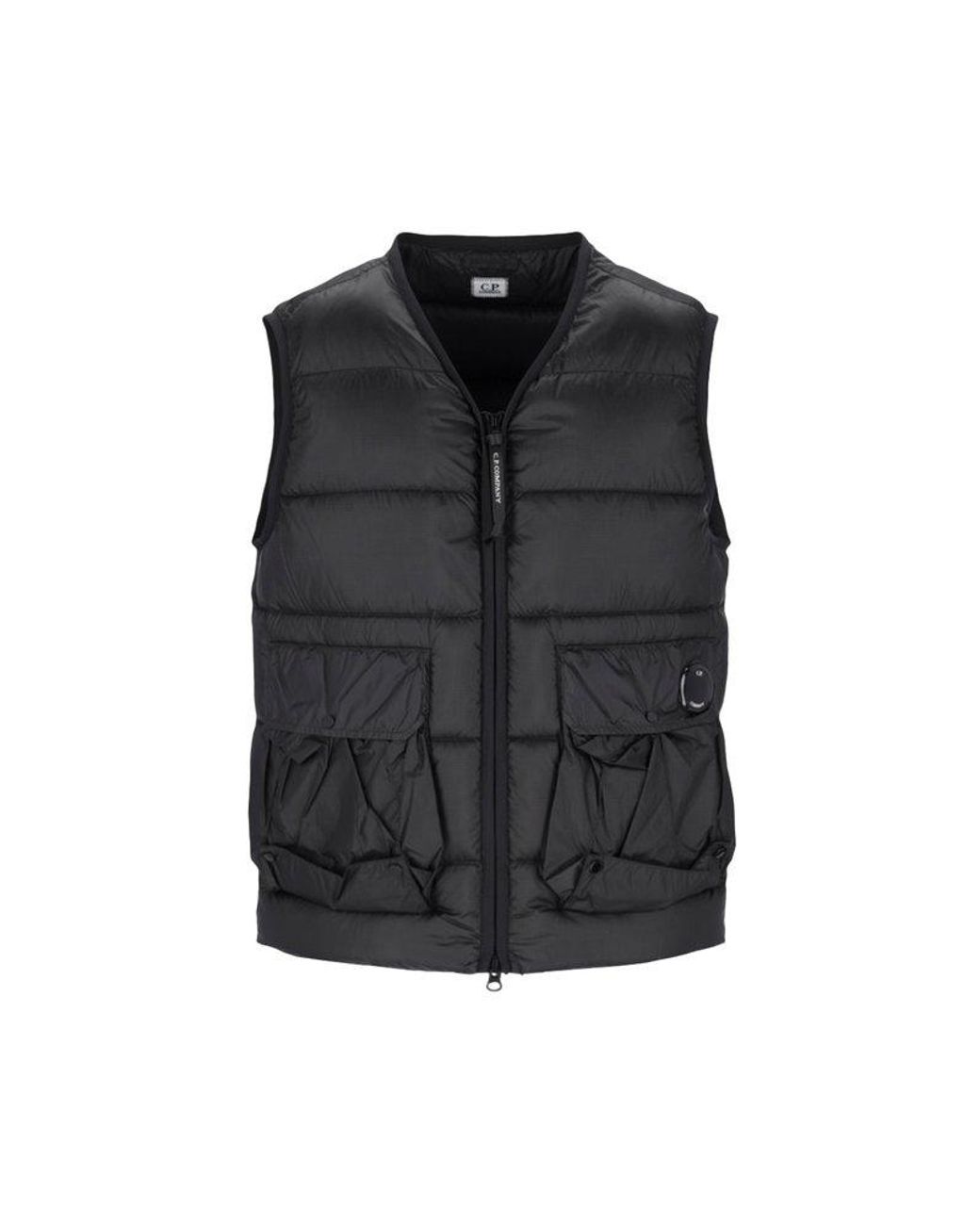 C.P. Company Zip-up Quilted Padded Gilet in Black for Men | Lyst UK