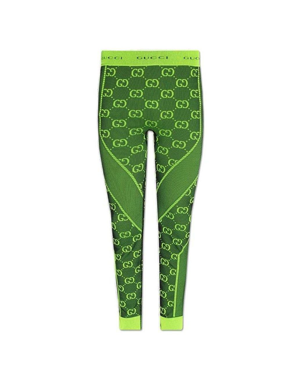 Gucci Leggings With 'GG' Pattern in Green