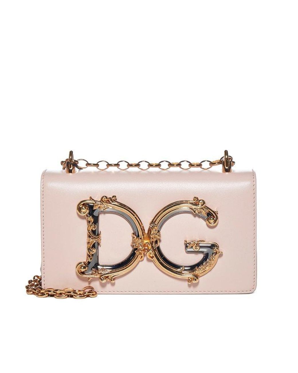 Dolce & Gabbana Dg Girls Leather Phone Bag in Natural | Lyst