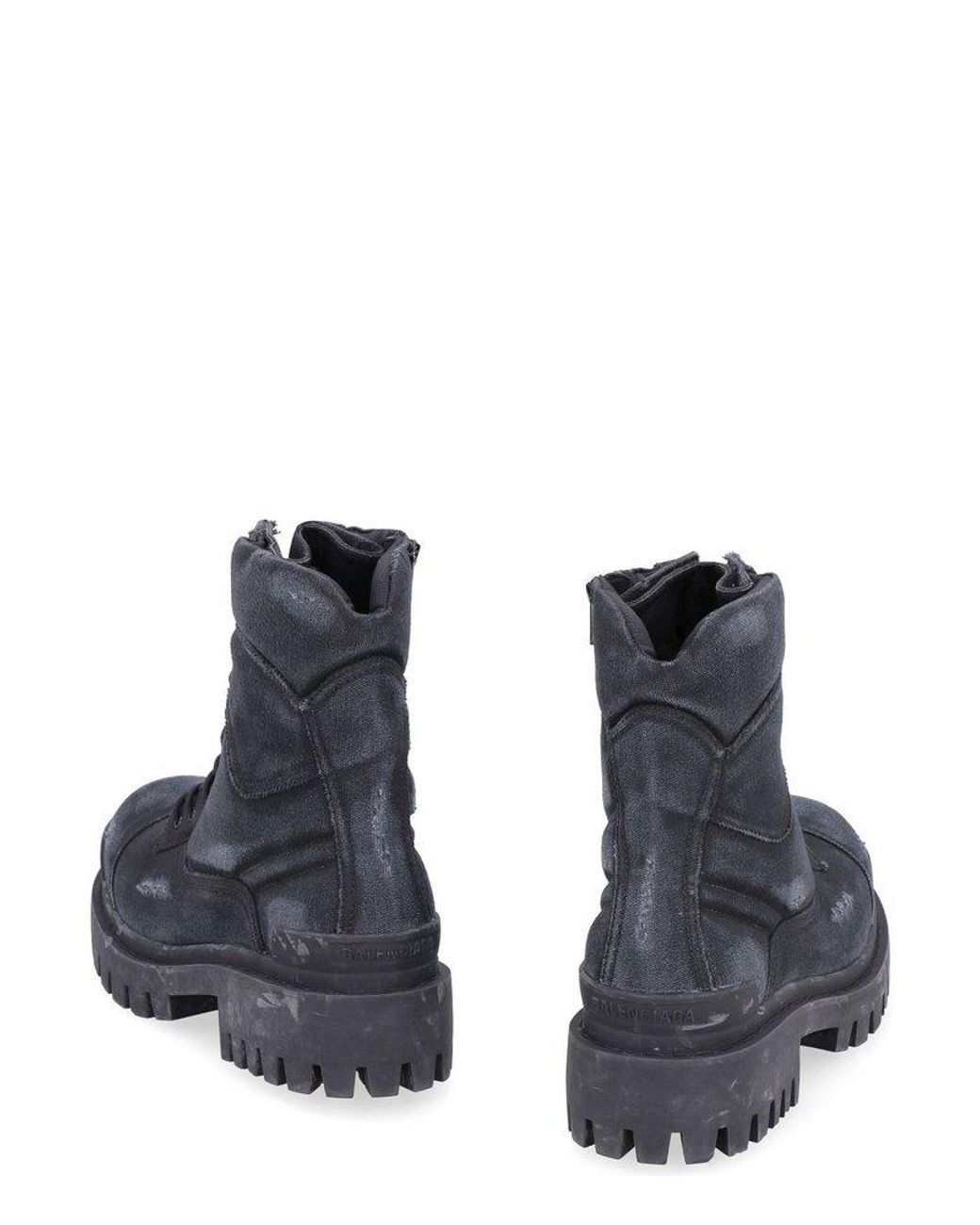 Balenciaga Worn-out Effect Combat Boots in Black for Men | Lyst