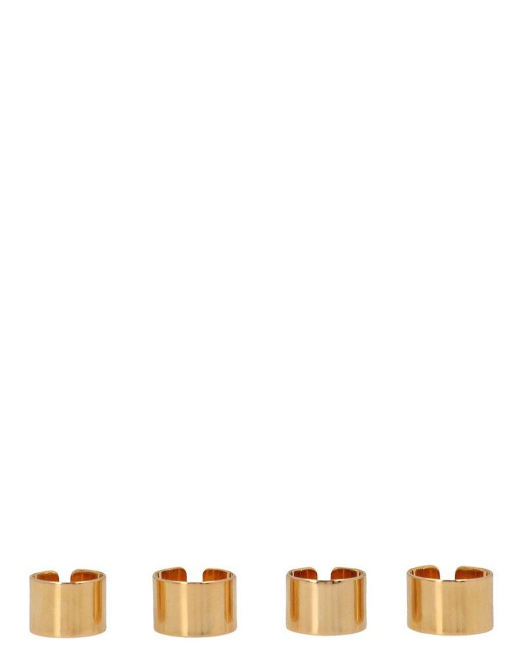 MM6 by Maison Martin Margiela Set Of Four Rings in Metallic MM6 by Maison Martin Margiela Set Of Four Rings in Metallic