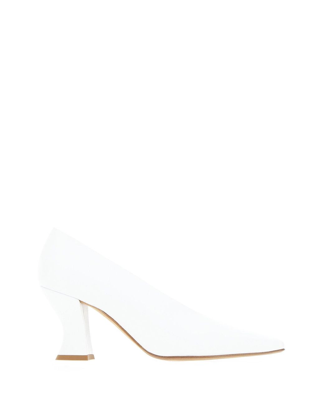 Bottega Almond Leather Slingback Pumps in White Lyst