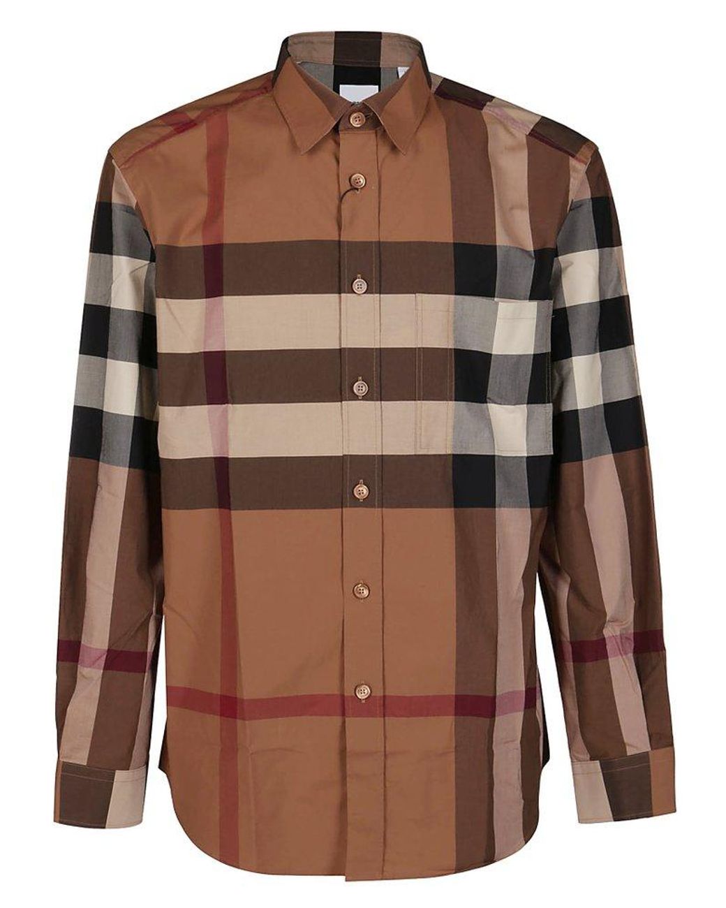 Burberry Check Print Shirt in Brown for Men | Lyst Burberry Check Print Shirt in Brown for Men | Lyst