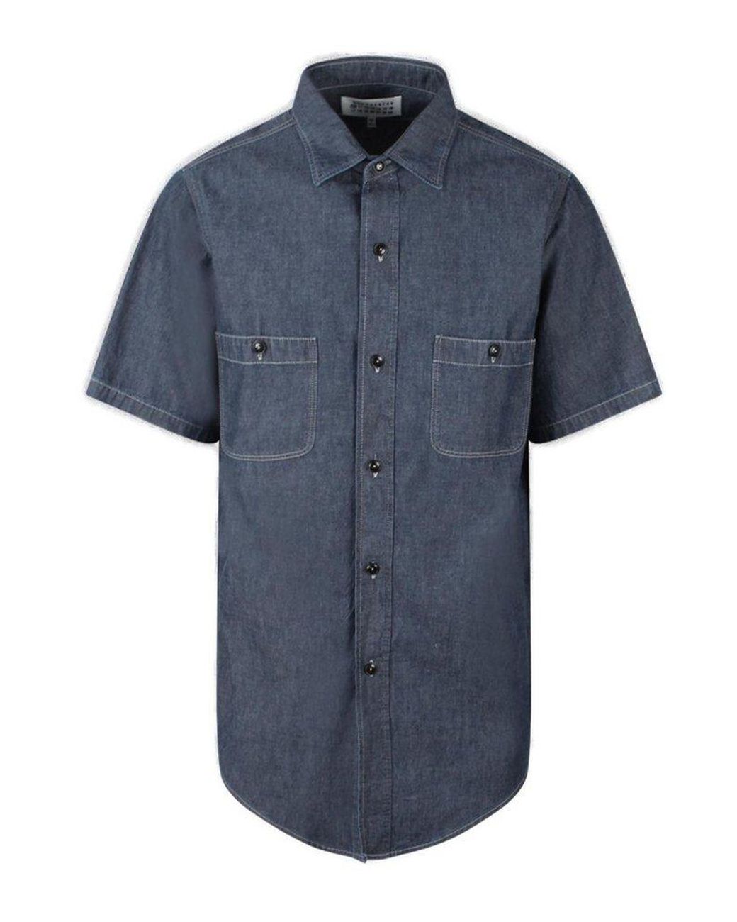 Maison Margiela Washed Buttoned Denim Shirt in Blue for Men