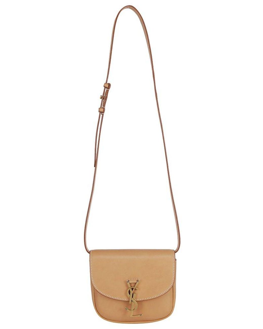 Saint Laurent Kaia Logo Plaque Crossbody Bag in White Lyst