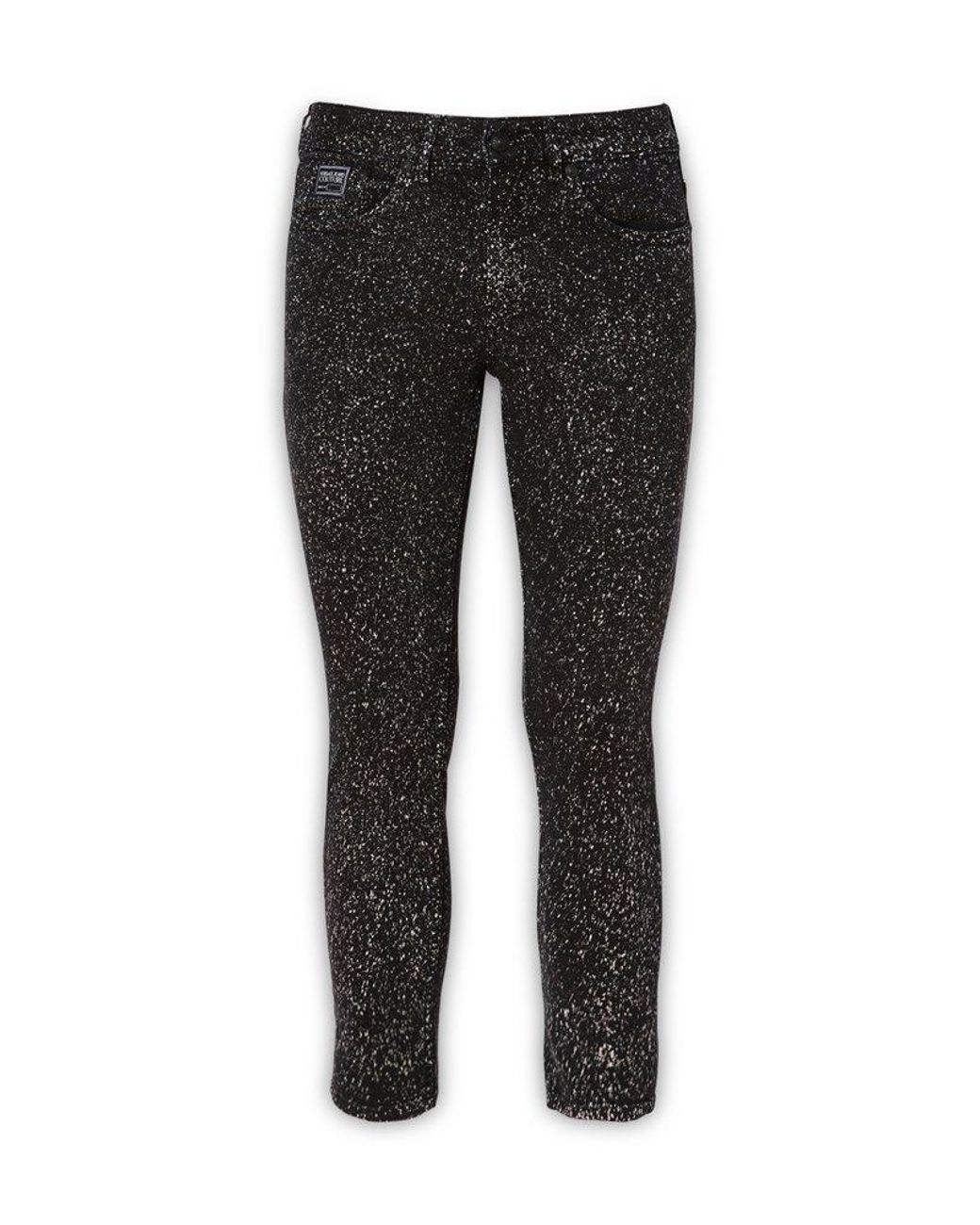 Versace Jeans Couture Glitter Skinny Jeans in Black for Men Lyst