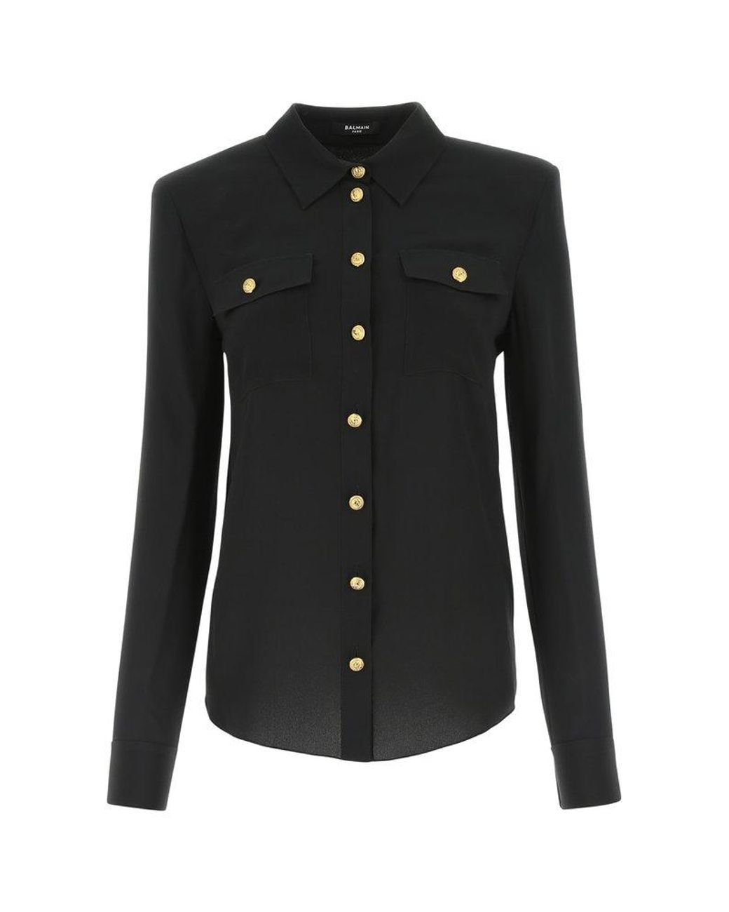 Balmain Long Sleeved Buttonup Shirt in Black Lyst
