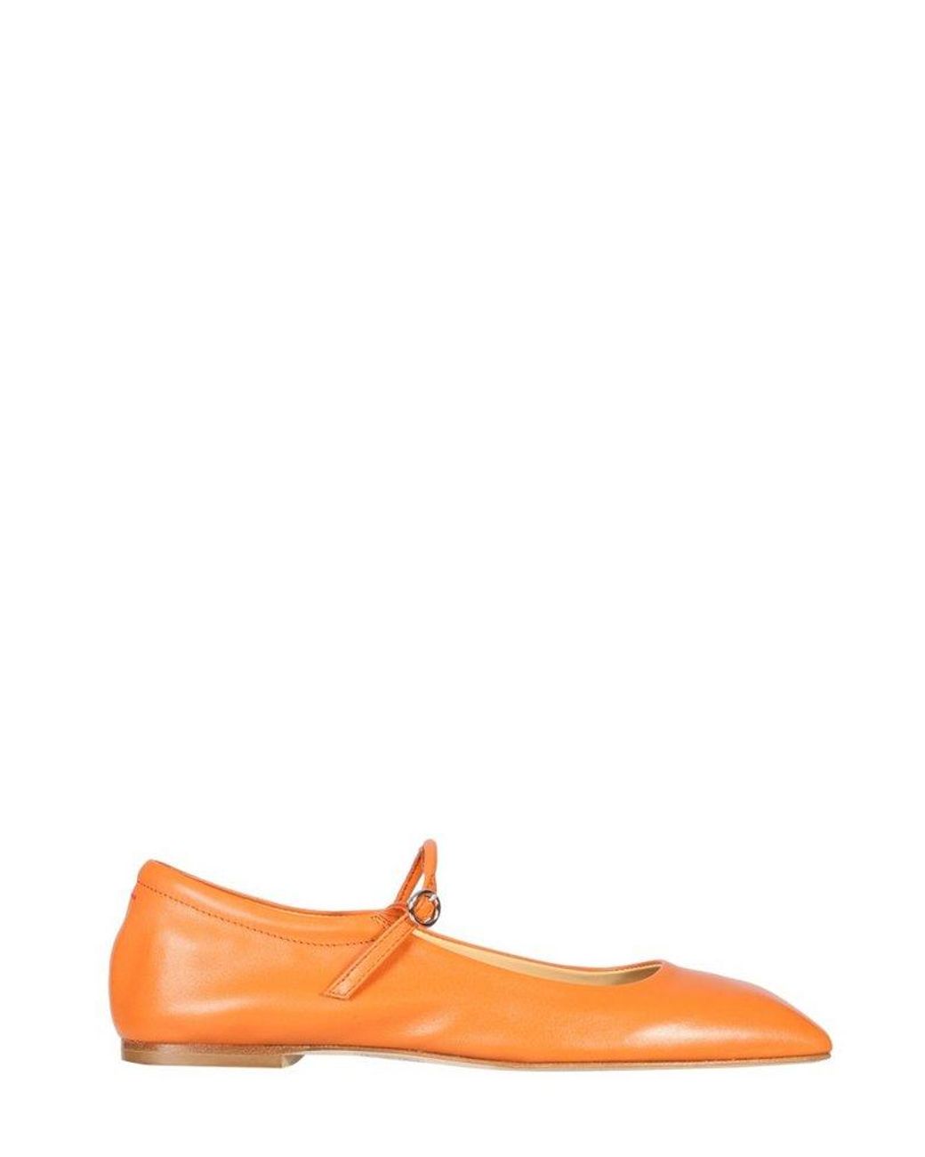 Aeyde Uma Squaretoe Flat Shoes in Orange Lyst