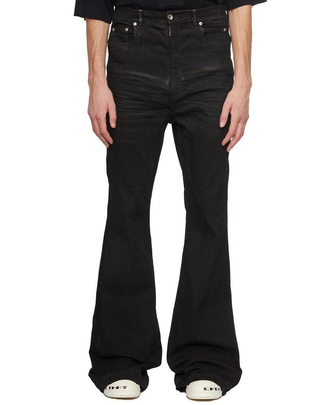 Rick Owens Rick Owens Bolan Flared Denim Jeans in Black for