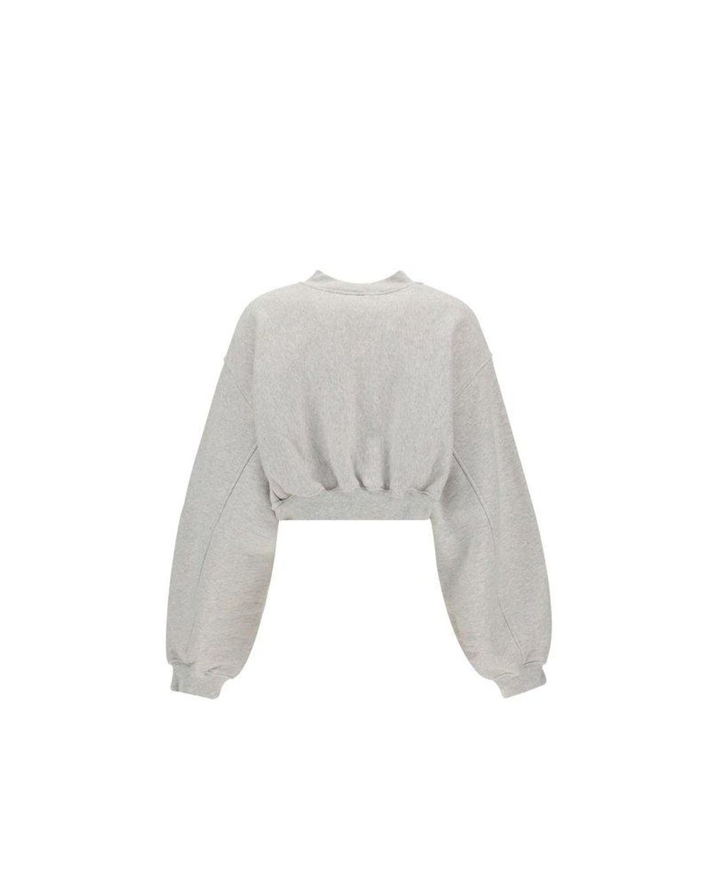 ALEXANDER WANG Cutout Cropped Tulle-paneled Knitted Sweater