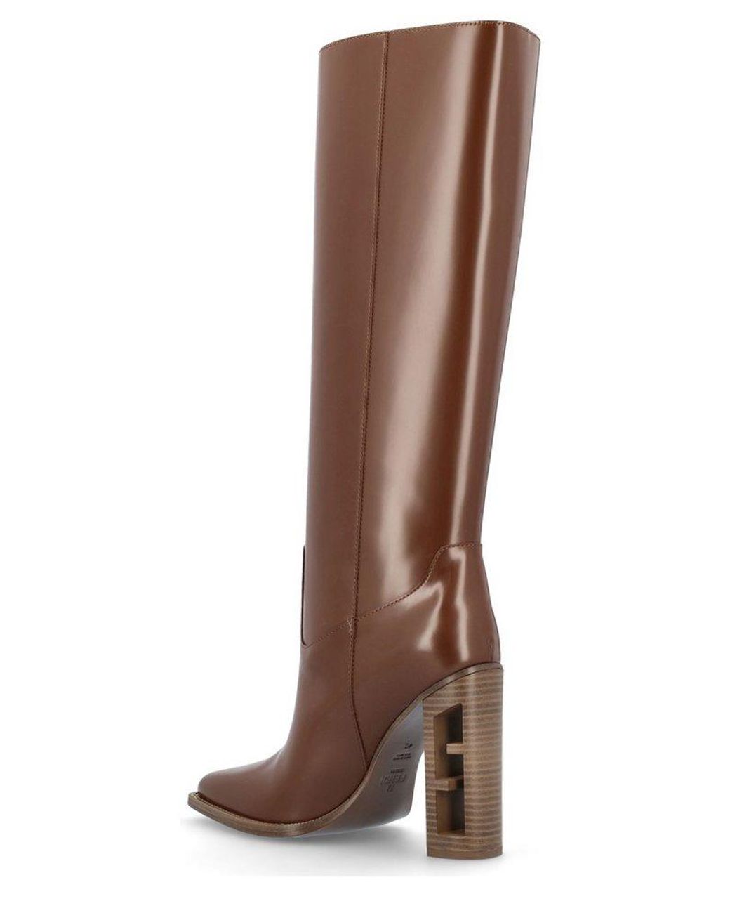 Fendi High heeled Baguette Boots in Brown Lyst
