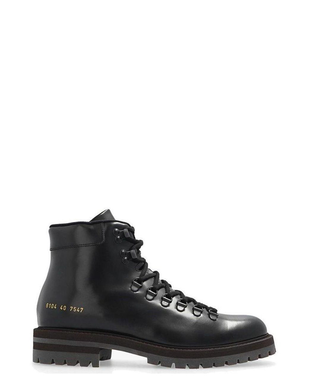 Common Projects Laceup Hiking Boots in Black Lyst