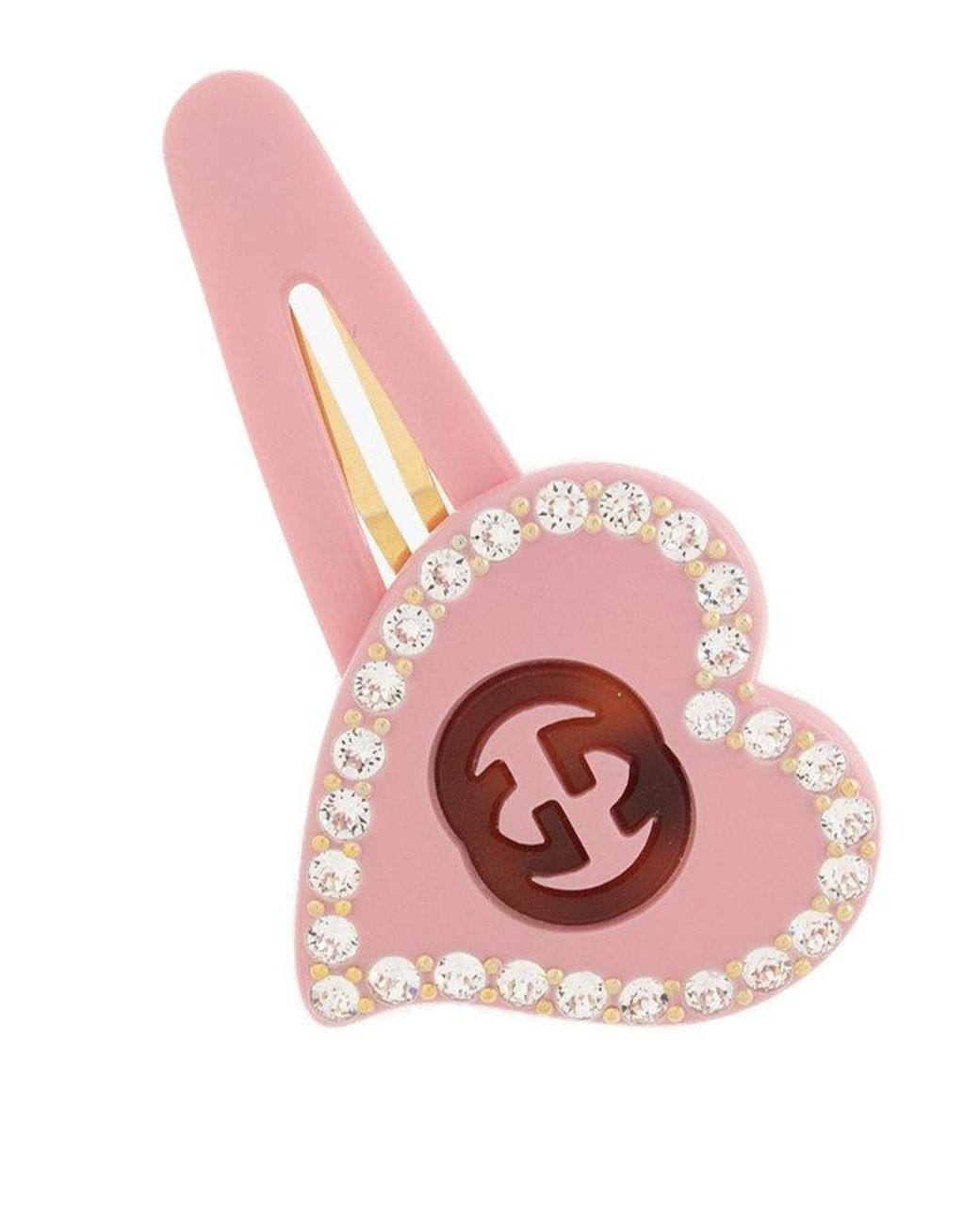 Gucci Gold-Tone, Resin and Crystal Hair Clip - Pink - One Size