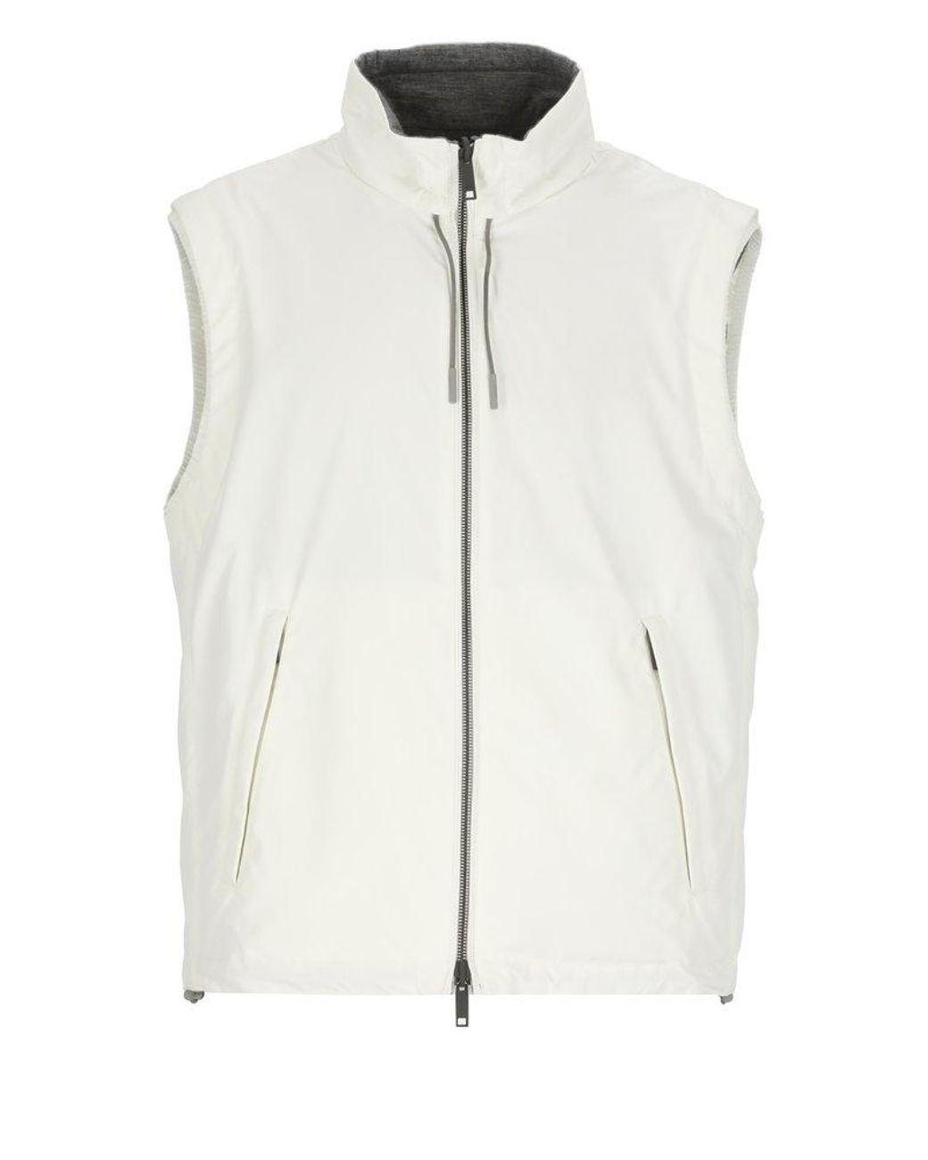 Zegna High-neck Zipped Reversible Vest in White for Men | Lyst