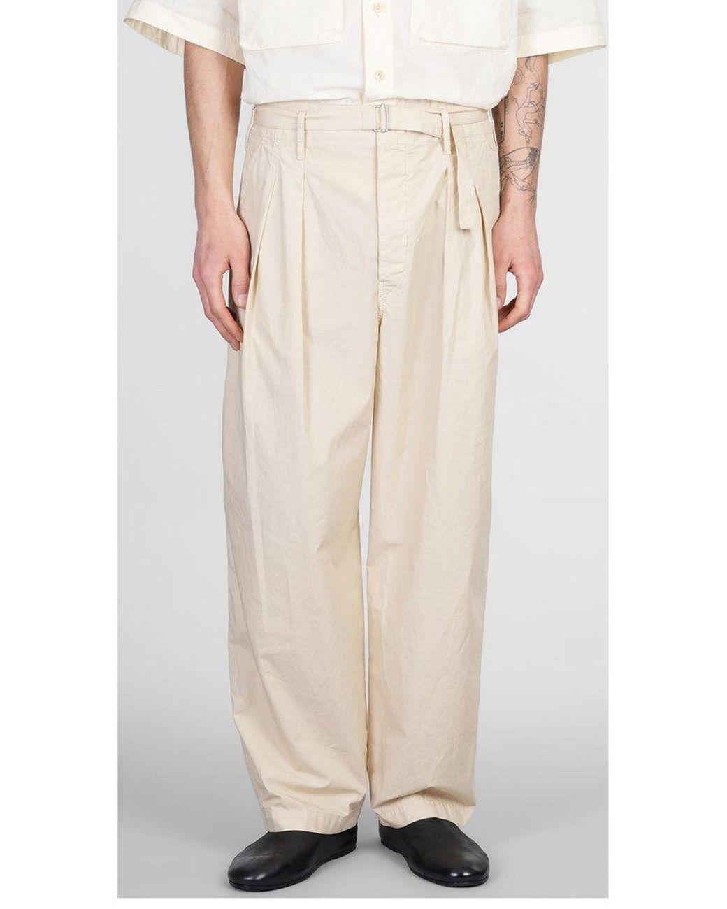Belted pleated pant | Lemaire | Shop Men's Designer Pants