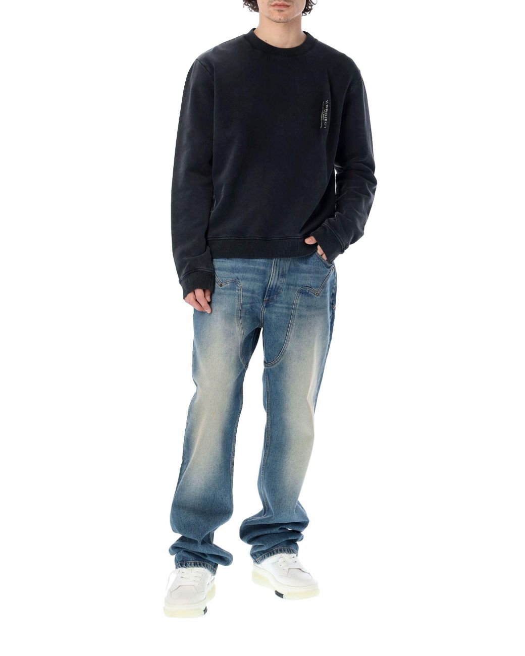 Y. Project Pinched Logo Sweatshirt in Black for Men | Lyst