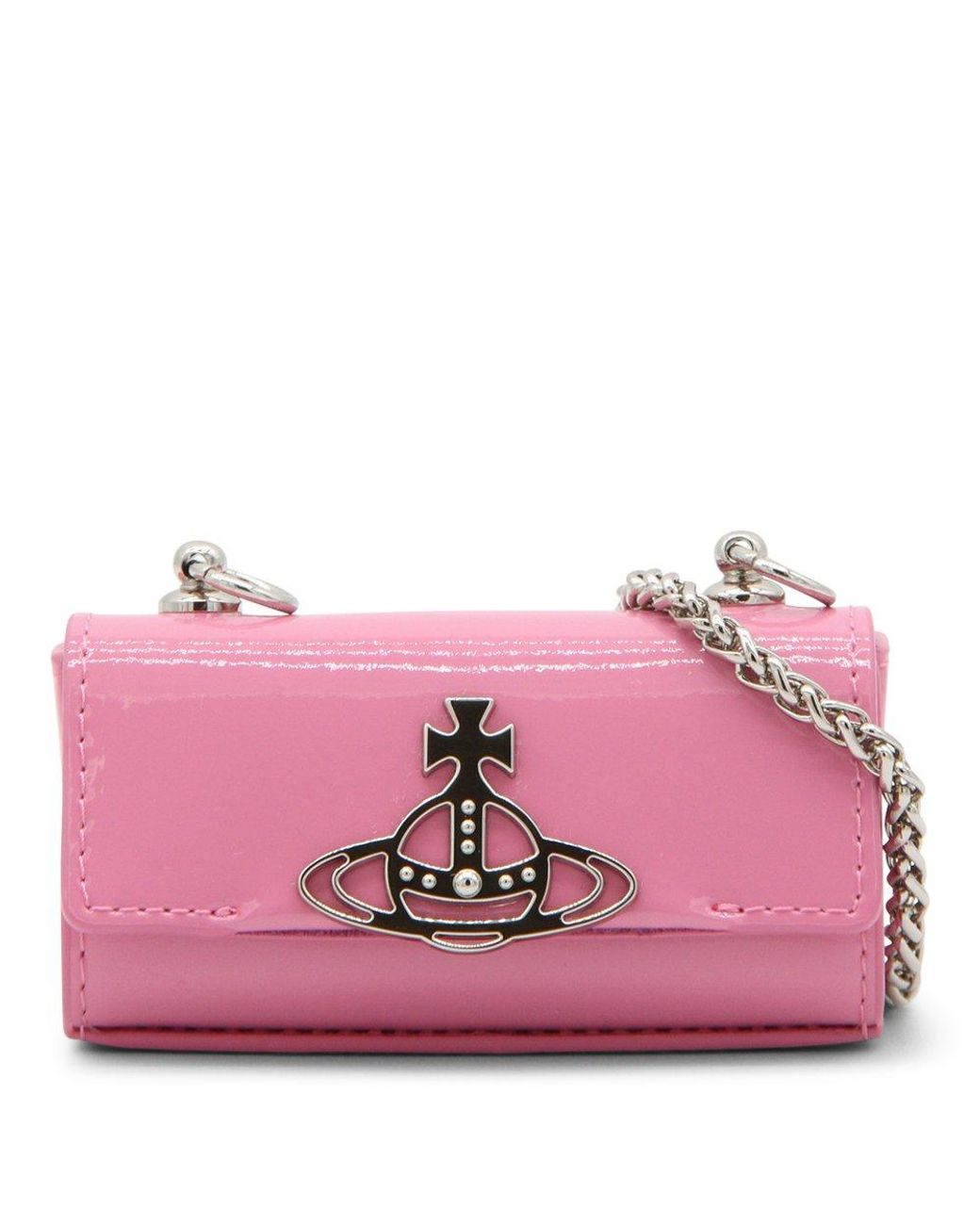 Vivienne Westwood Orbdetailed Chainlinked Mini Crossbody Bag in Pink