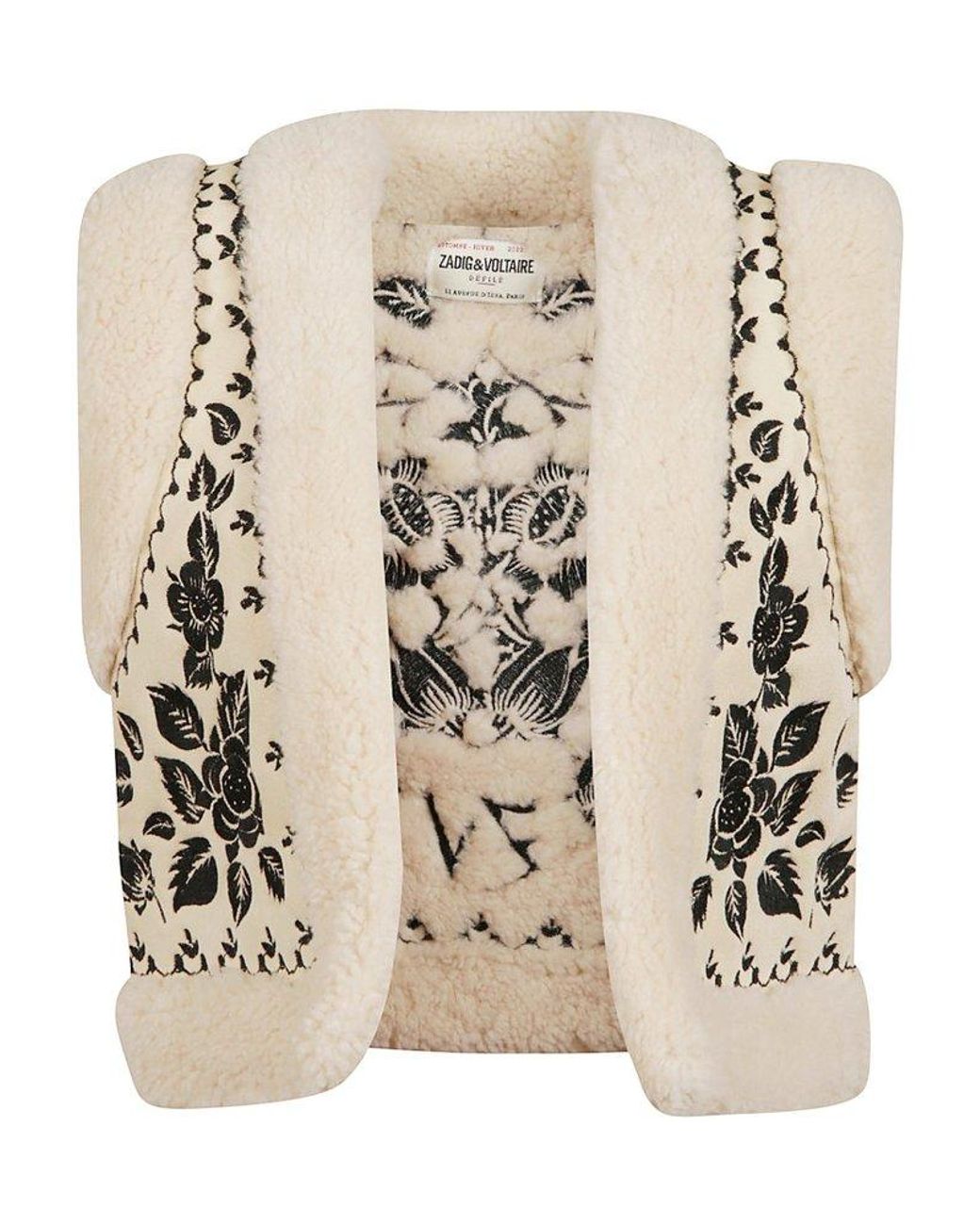 Zadig & Voltaire Feti Floral Embroidered Sleeveless Cardigan in Natural |  Lyst