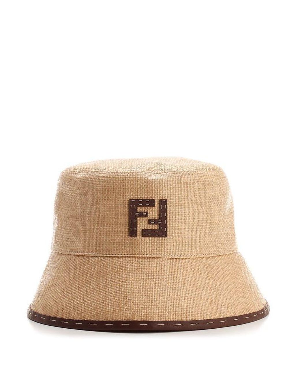 Ff Motif Patch Interwoven Bucket Hat 