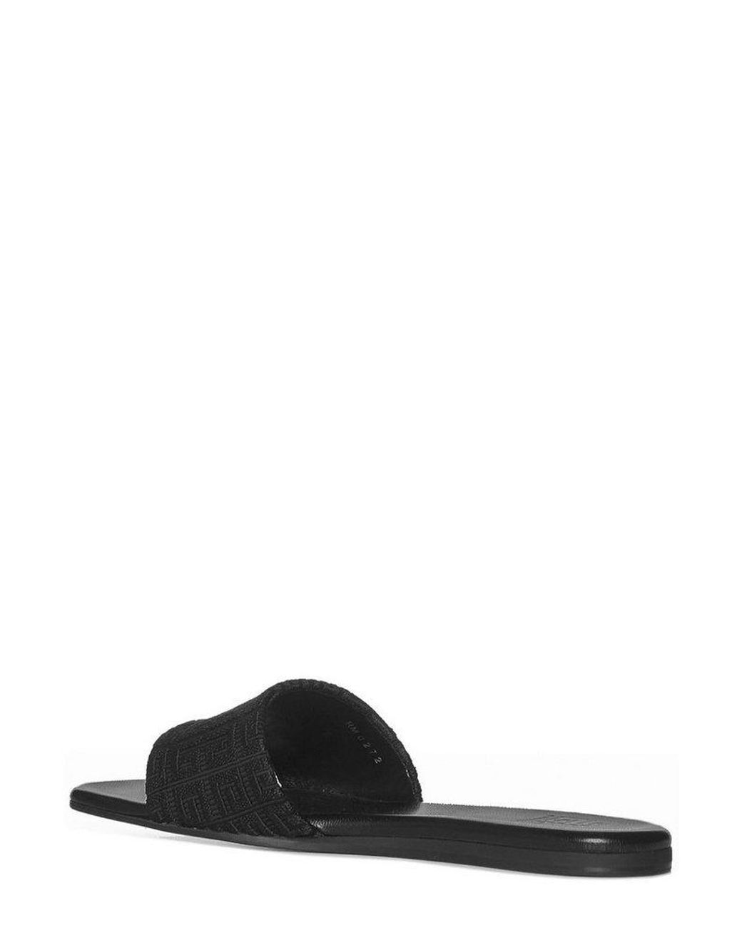 Givenchy 4g Jacquard Open toe Slides in Black Lyst