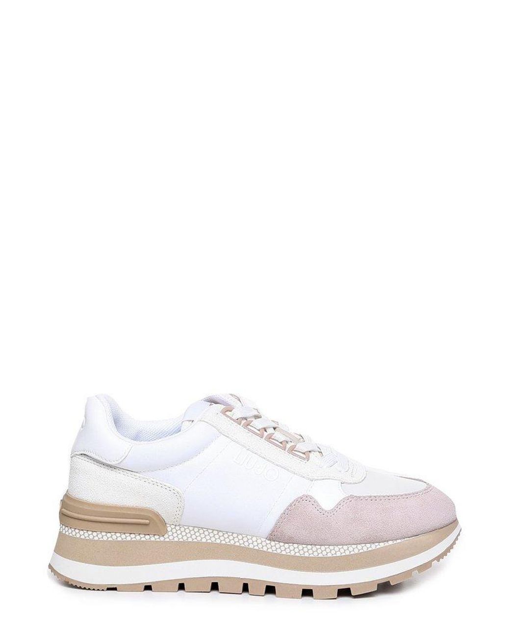 Liu Jo Panelled Lace-up Chunky Sole Sneakers in White | Lyst