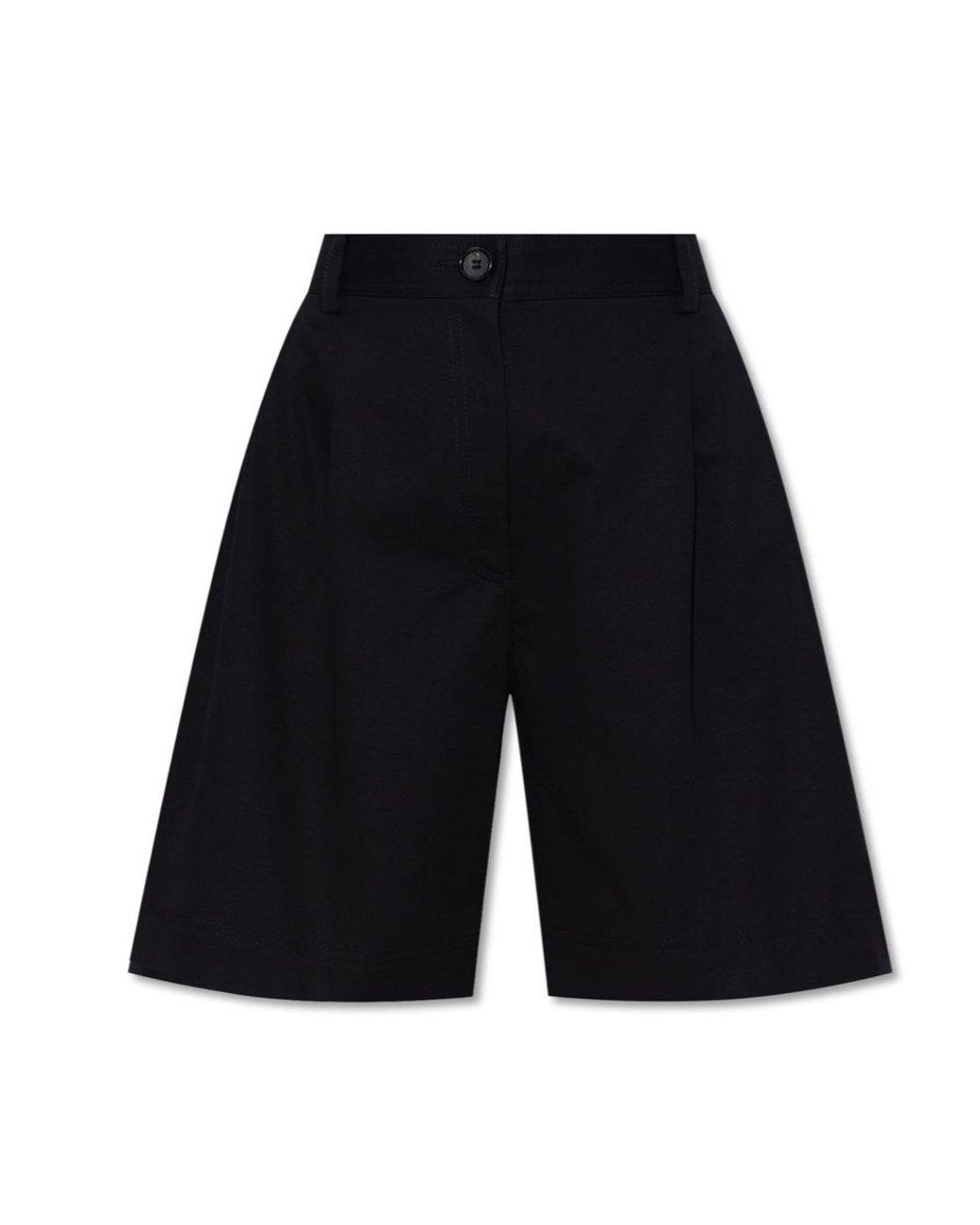 Totême High-waisted Knee-length Shorts in Black | Lyst