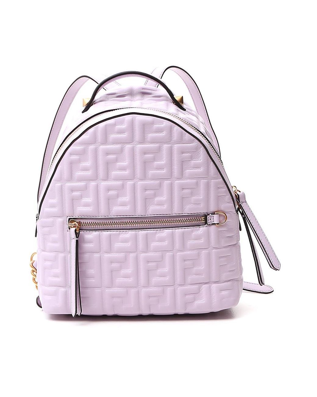 Fendi Leather Ff Logo Embossed Mini Backpack in Pink - Lyst