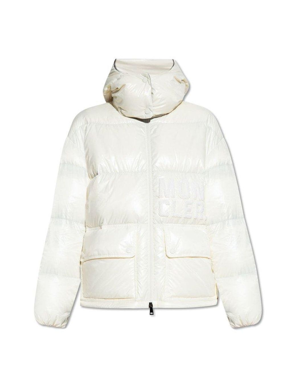 Moncler Abbaye Hooded Jacket in White | Lyst