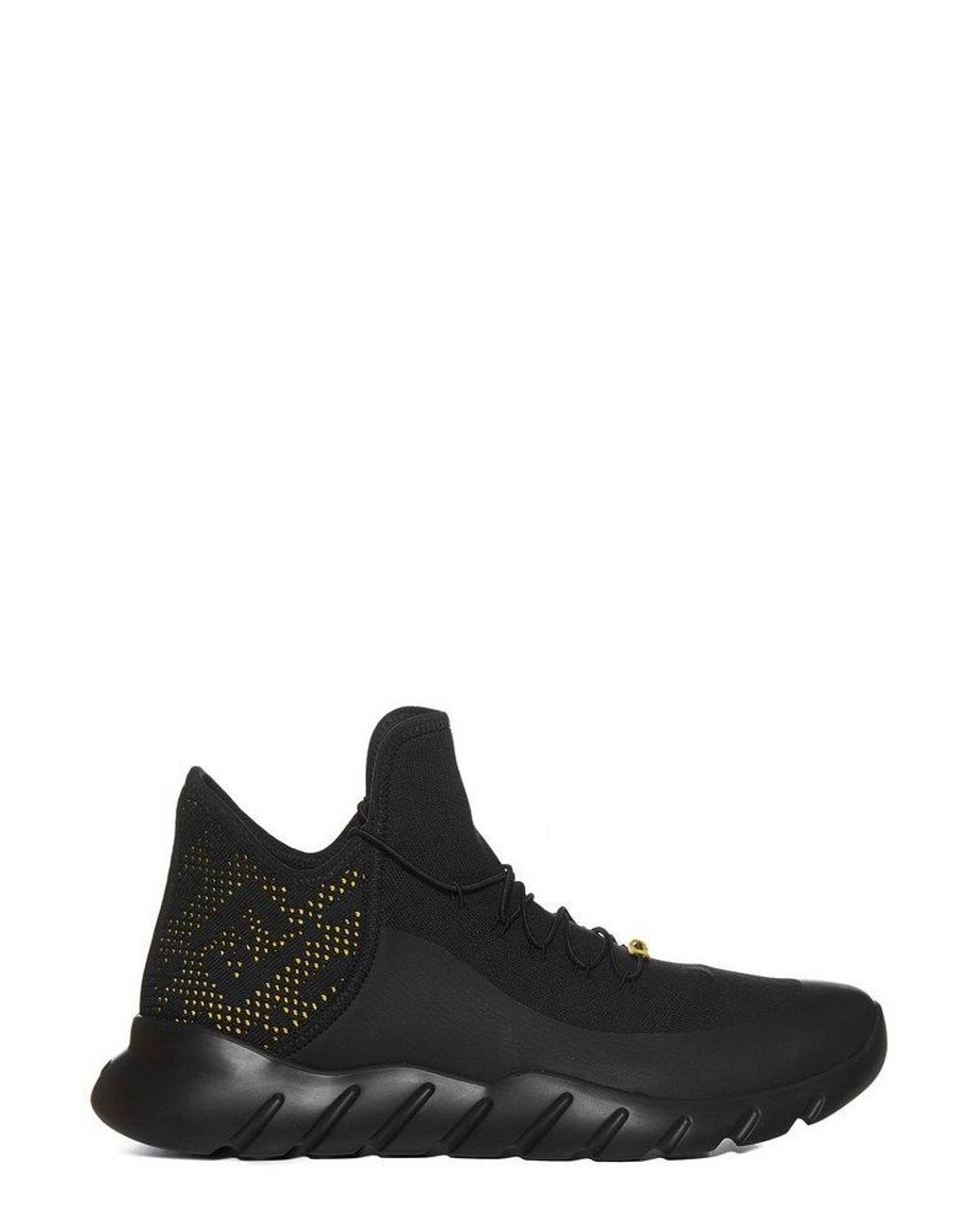 Fendi Mesh Lace-up Sneakers in Black for Men | Lyst