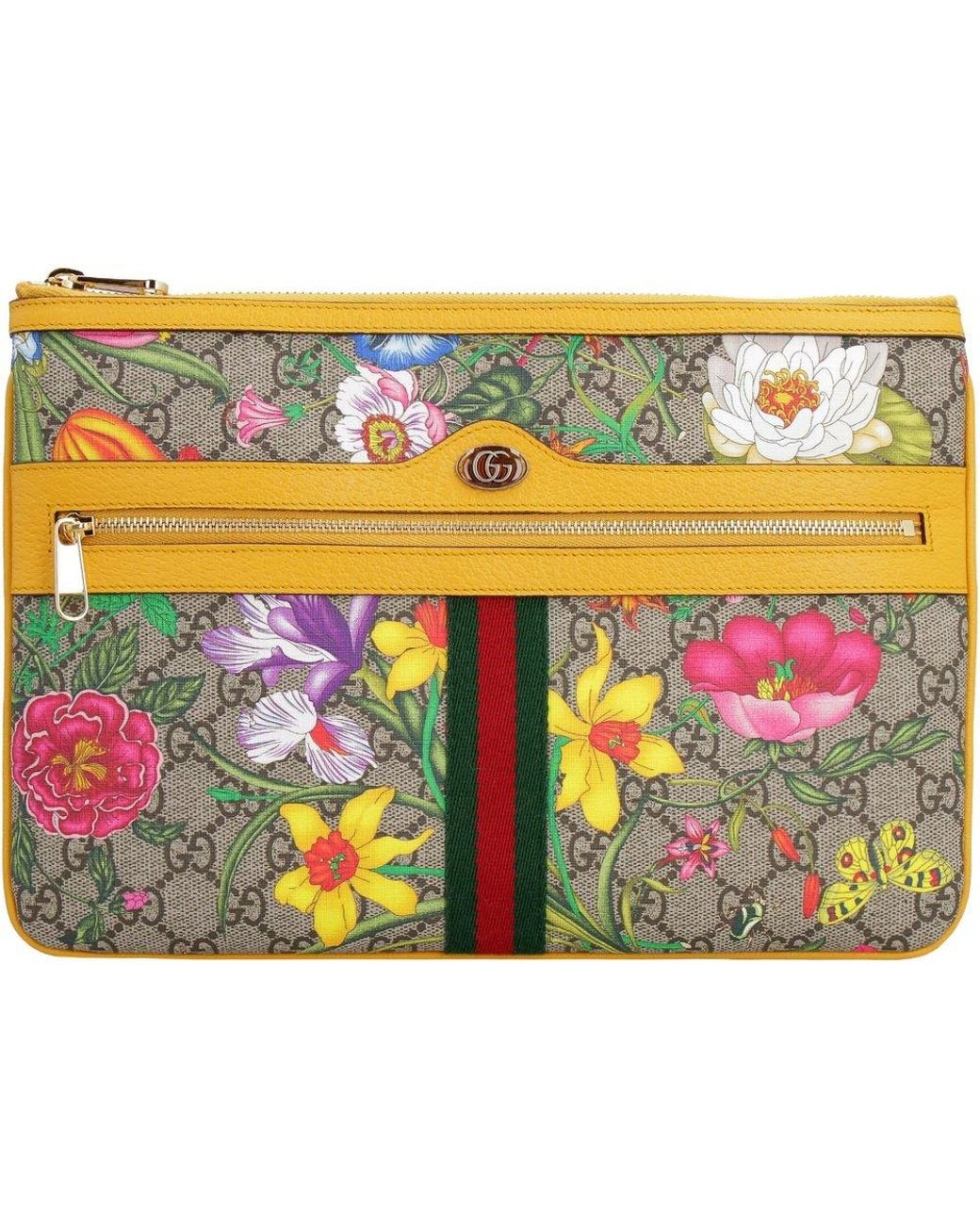 Gucci GG Floralprinted Clutch Bag Lyst