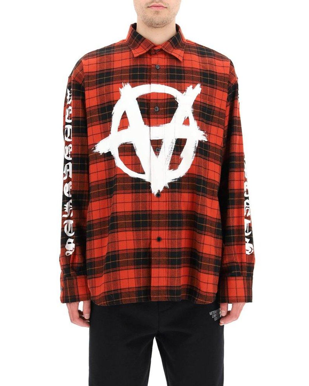 Vetements Anarchy Flannel Shirt in Red for Men | Lyst