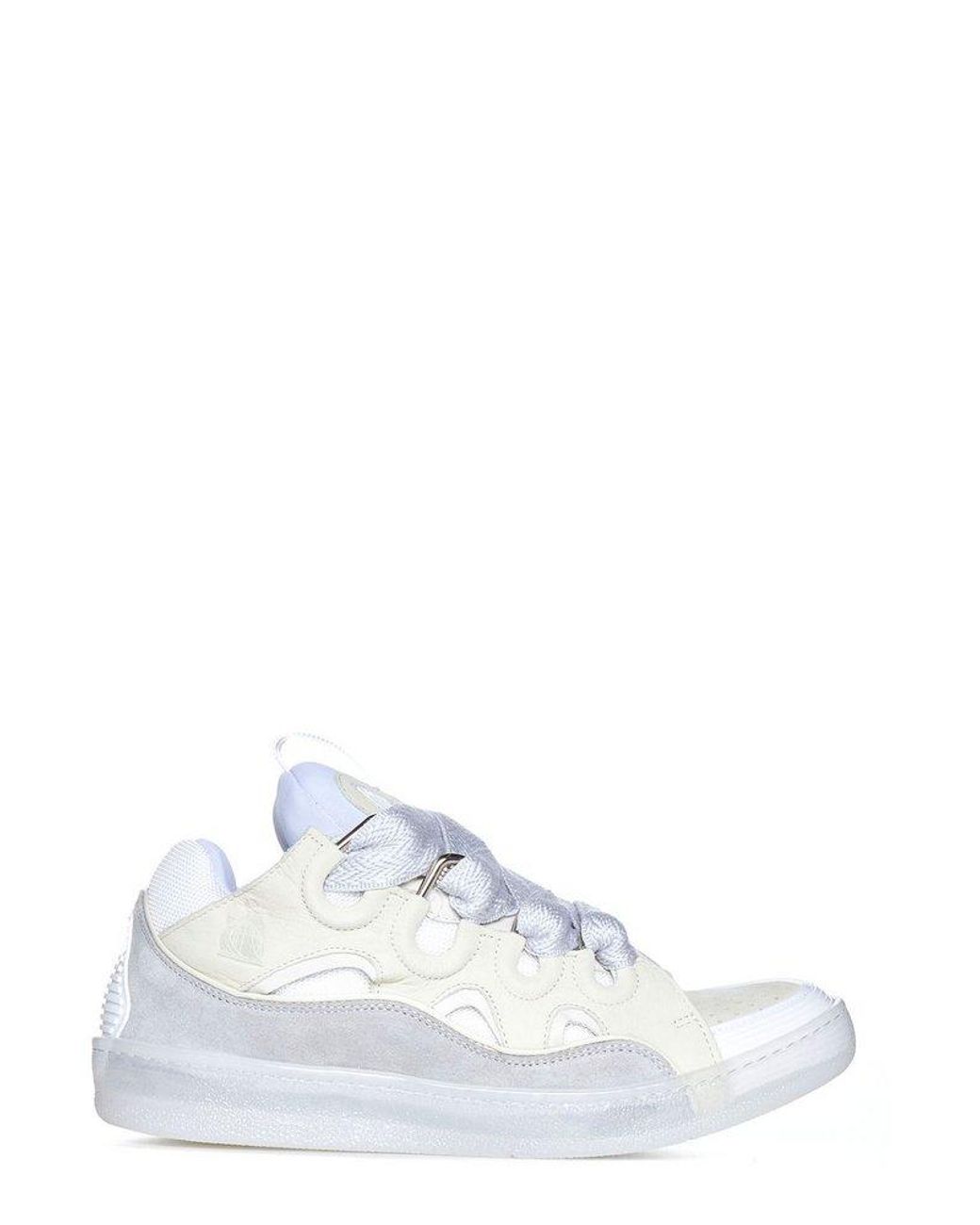 Lanvin Chunky Panelled Lace-up Sneakers in White for Men | Lyst