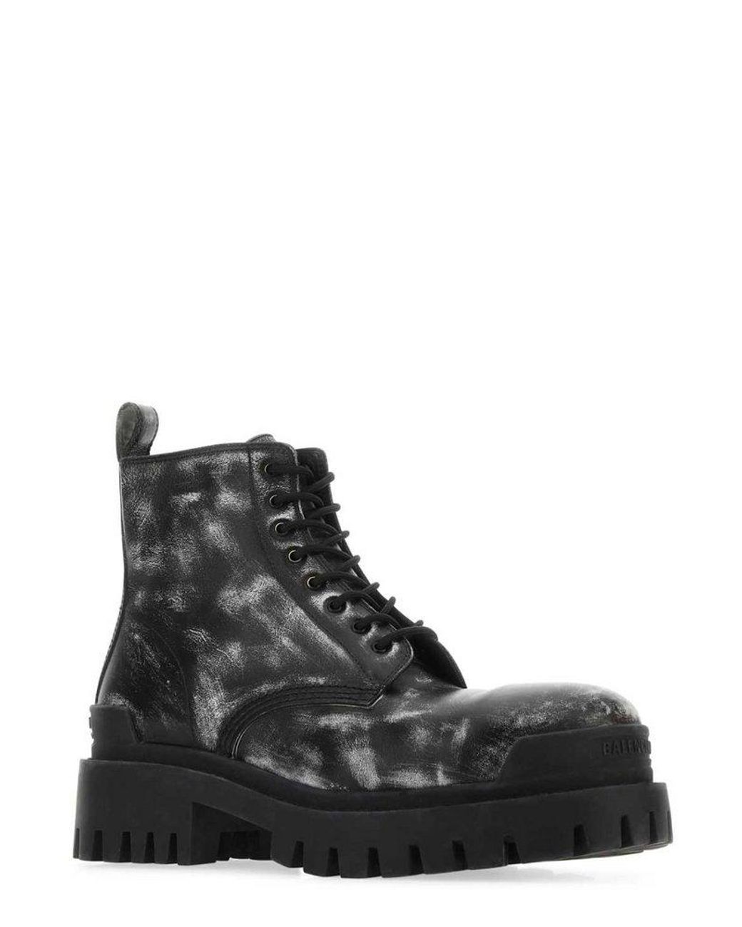 Balenciaga Distressed-effect Strike Boots in Black for Men | Lyst
