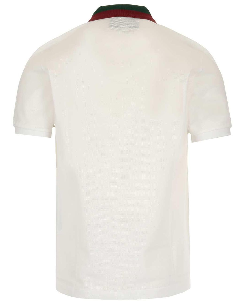Gucci Cotton Polo With Web Collar in White for Men | Lyst