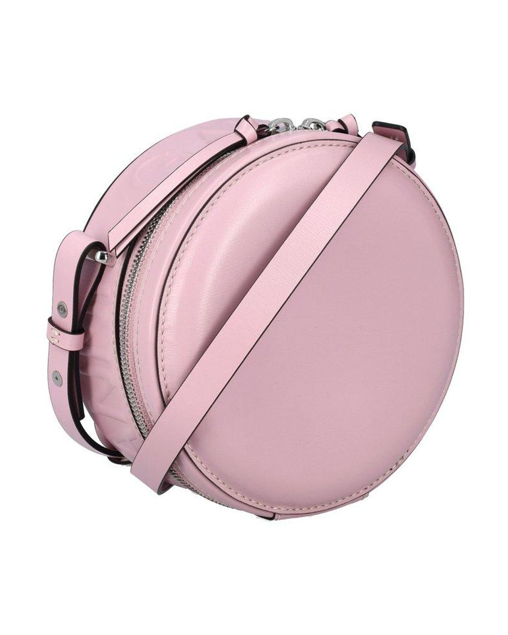 Ganni Round Crossbody Logo Bag in Pink | Lyst