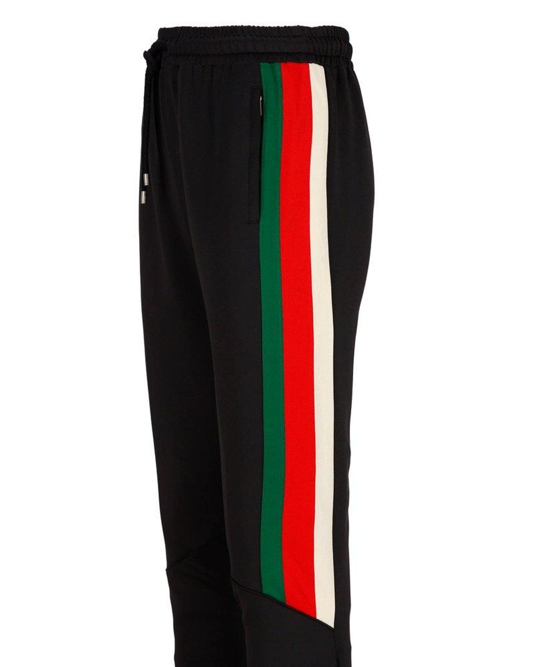 Gucci Track Pants Black Green Red Stripped Drawstring Joggers