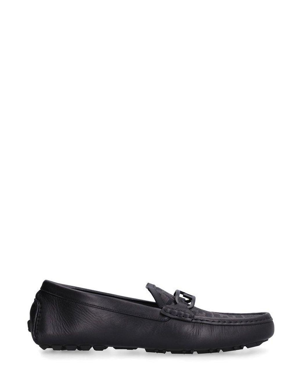 Fendi O'lock Ff Motif Loafers in Black for Men | Lyst
