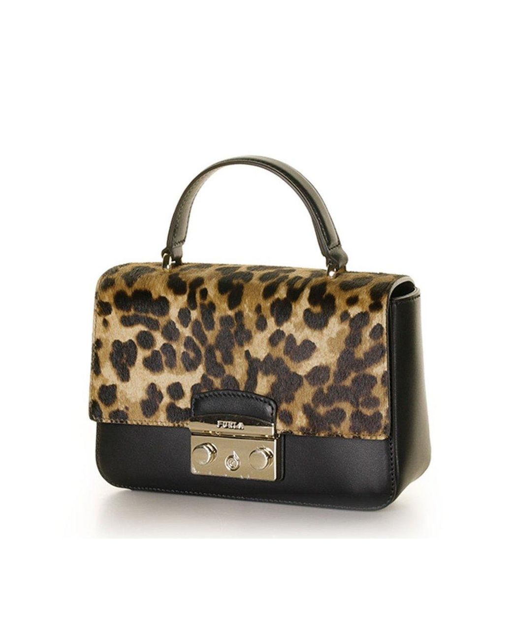 Furla Leopard Printed Mini Handbag in Metallic | Lyst