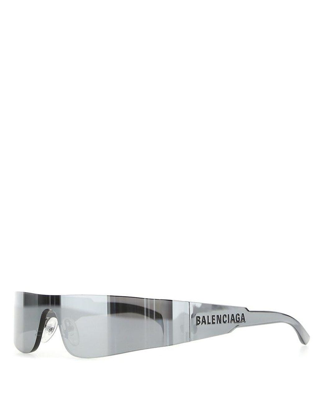 Balenciaga Mono Reflective Sunglasses in White | Lyst