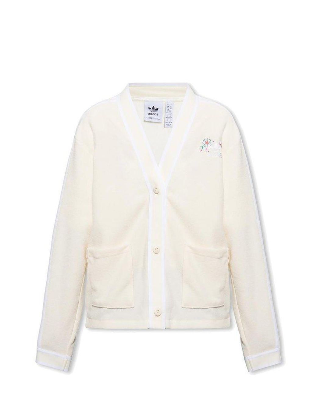 adidas white cardigan