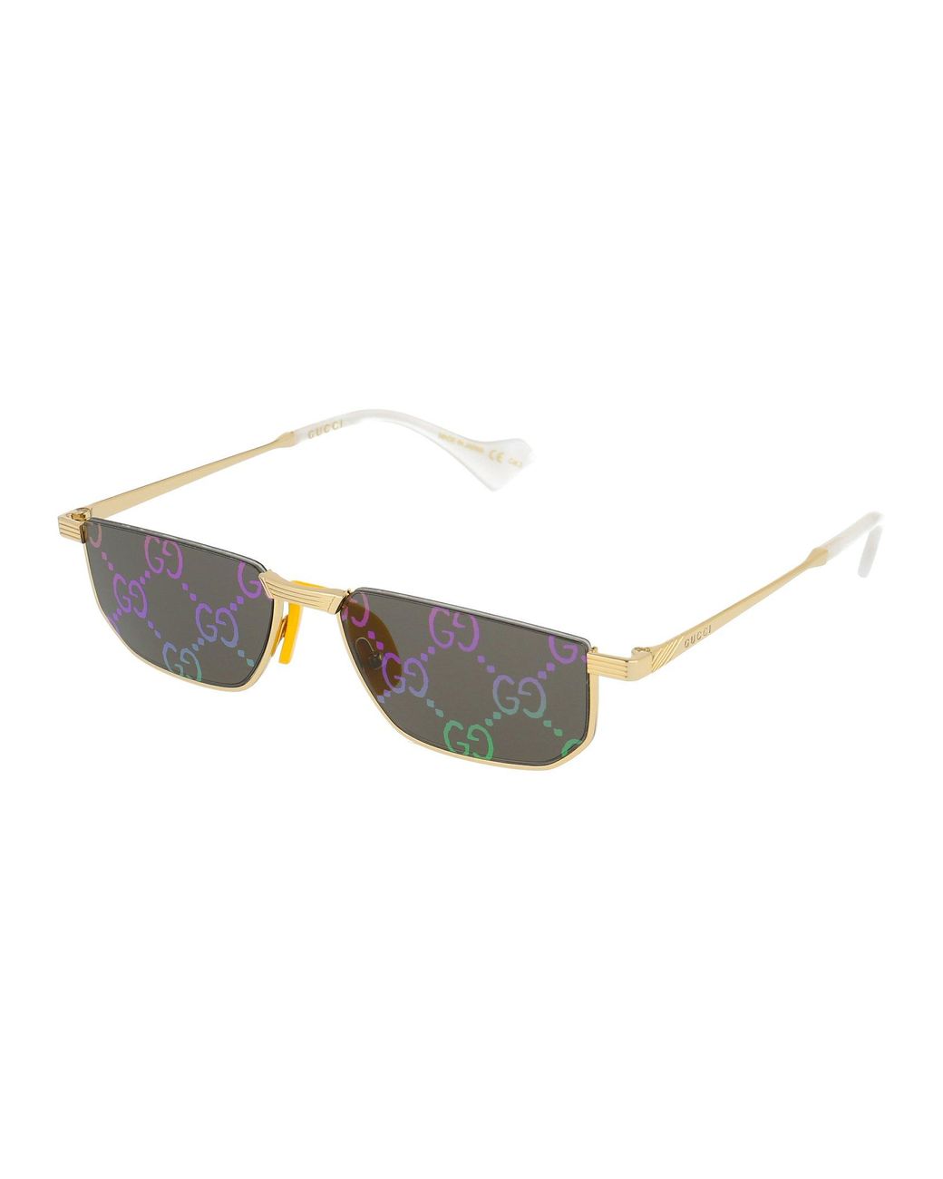 Gucci Monogram Half-rim Sunglasses | Lyst