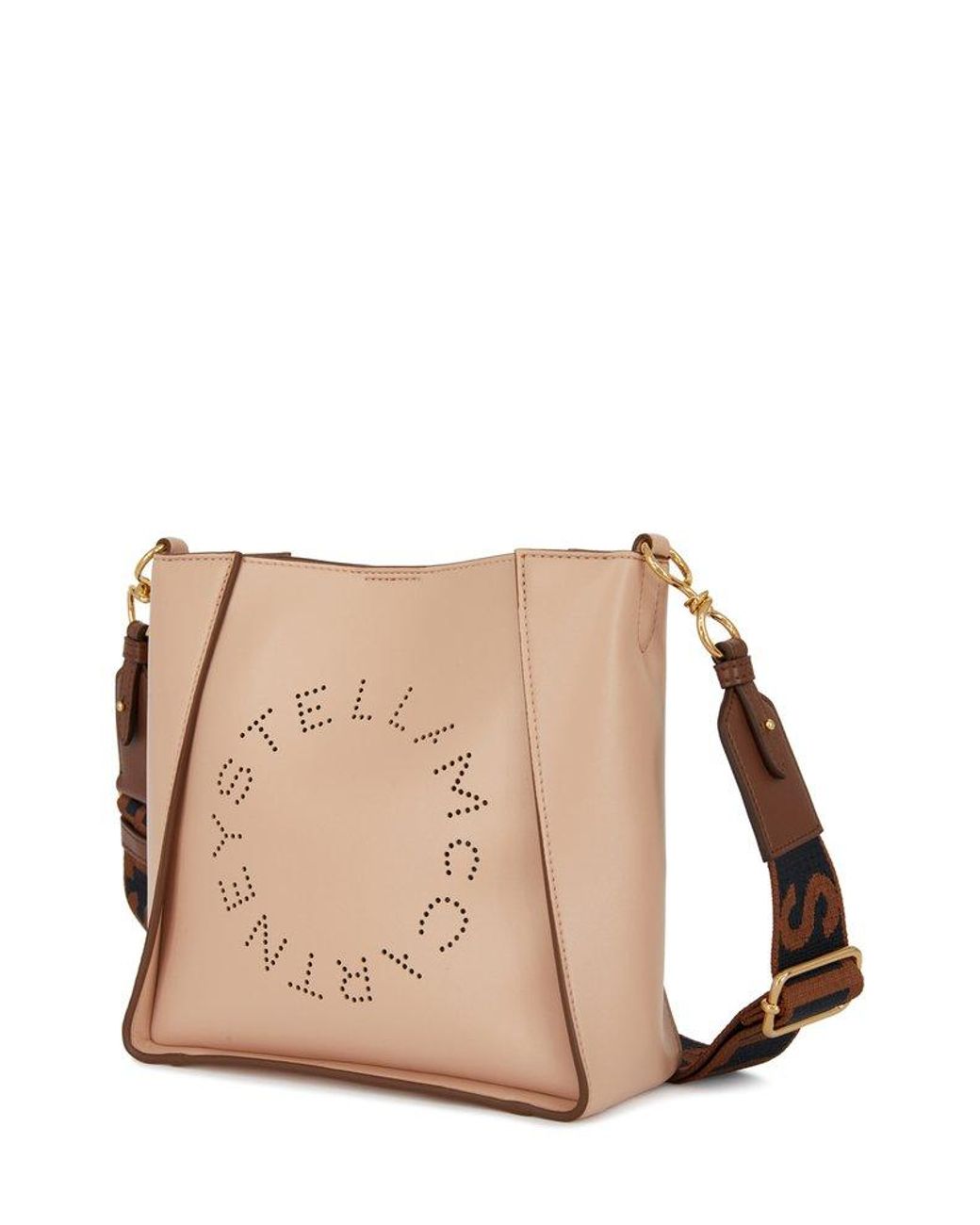 Stella McCartney Synthetic Logo Detailed Shoulder Bag in Beige (Natural) |  Lyst