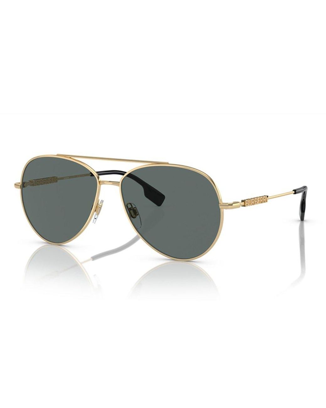 Burberry gold cheap aviator sunglasses