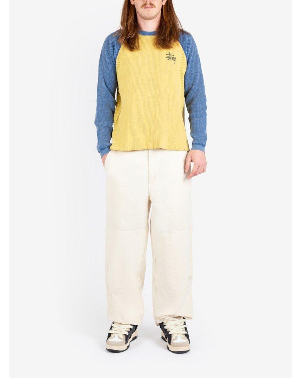 Stussy Basic Thermal 2 Tone Jumper in Yellow for Men | Lyst