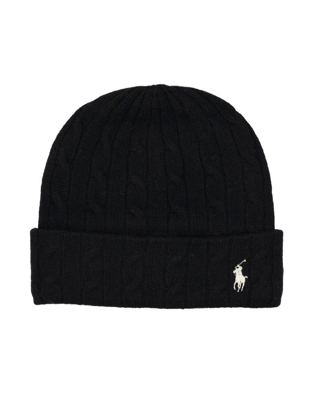 Polo Ralph Lauren Classic Cable Beanie in Black | Lyst
